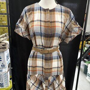 Lafayette 148 New York Angelique Plaid Tiered Maxi Dress